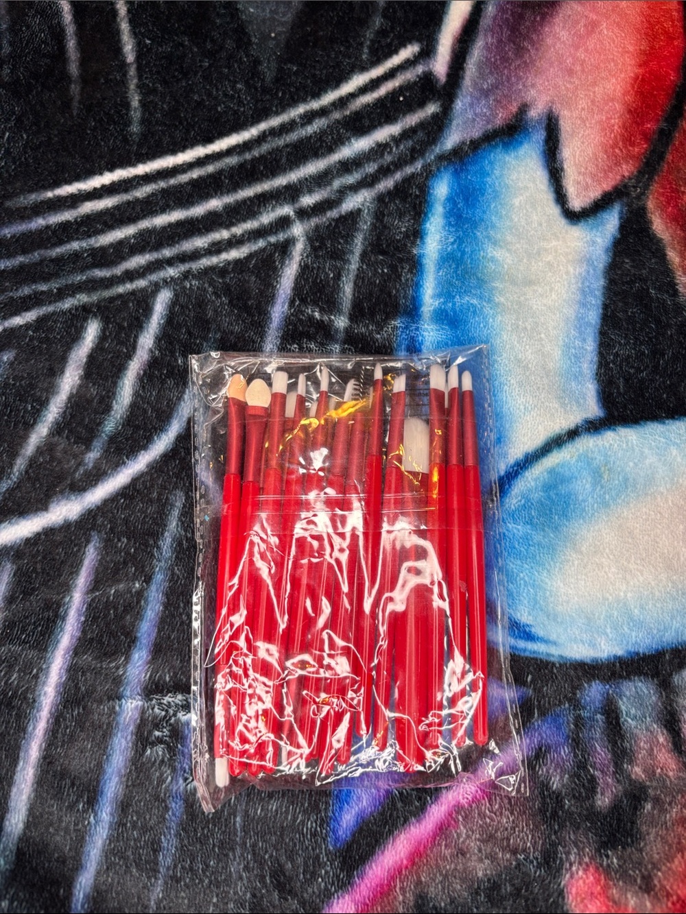 Red Makeup Brush Set - Travel Friendly